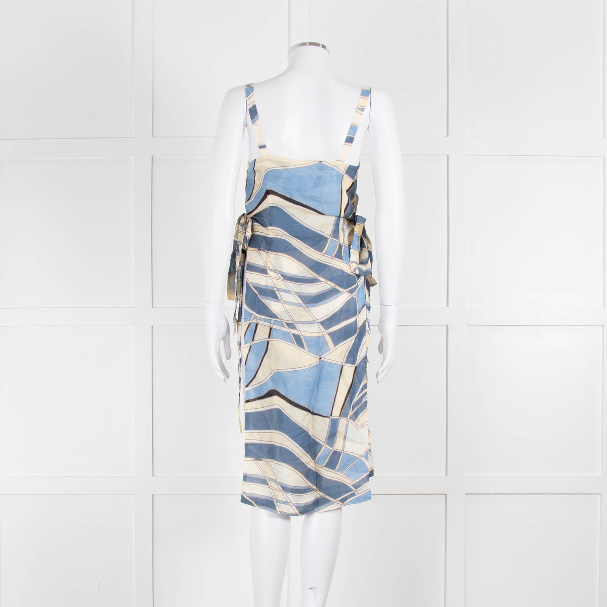 Cult Gaia Blue Wave Este Tunic Top Tie Sides