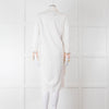 Victoria Victoria Beckham Cream Orange Striped Fine Cotton Tie Up Shirt Dress
