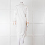 Victoria Victoria Beckham Cream Orange Striped Fine Cotton Tie Up Shirt Dress