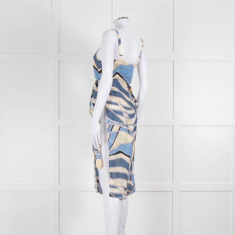 Cult Gaia Blue Wave Este Tunic Top Tie Sides