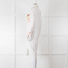Victoria Victoria Beckham Cream Orange Striped Fine Cotton Tie Up Shirt Dress