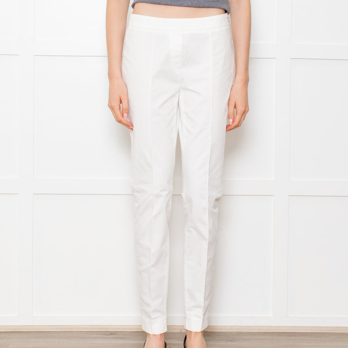 Luisa Cerano White Cotton Trousers