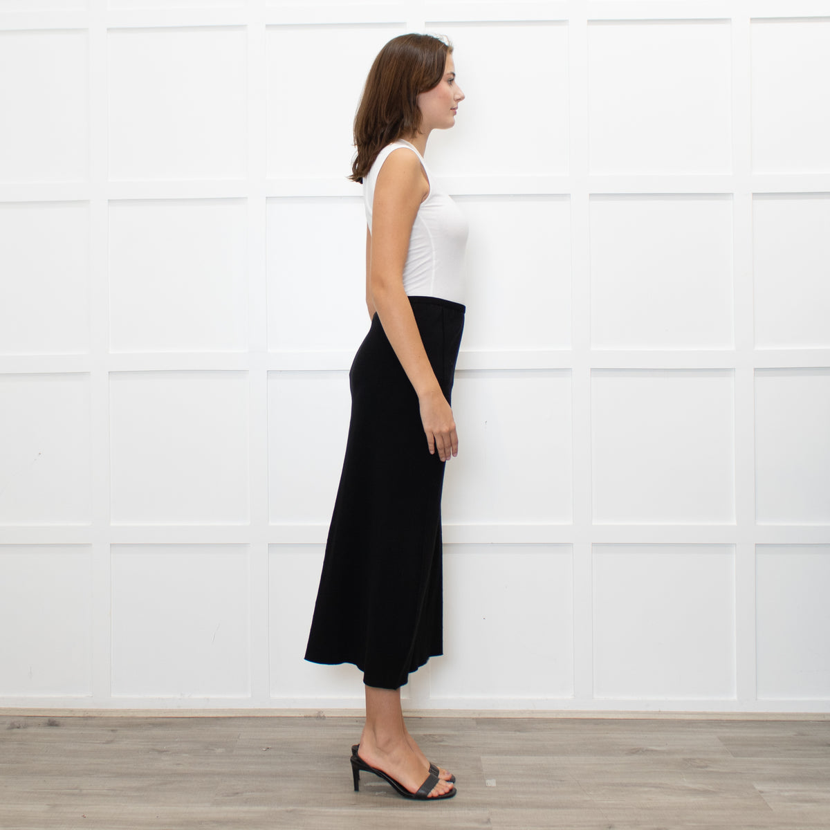 A.POC Issey Miyake Black Cotton Blend Jersey Long Skirt