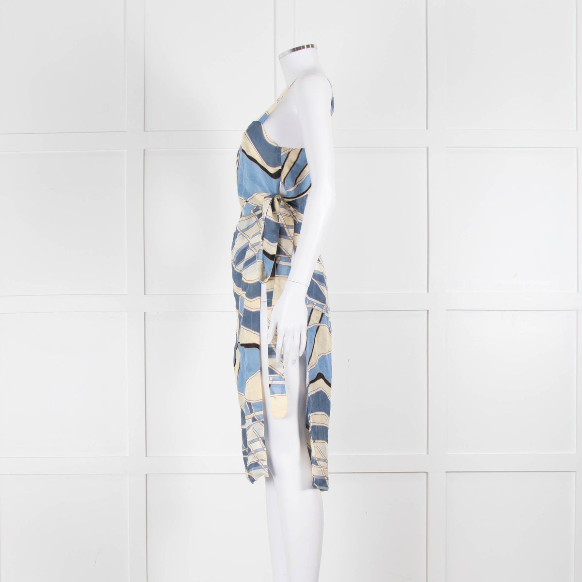 Cult Gaia Blue Wave Este Tunic Top Tie Sides