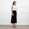 A.POC Issey Miyake Black Cotton Blend Jersey Long Skirt