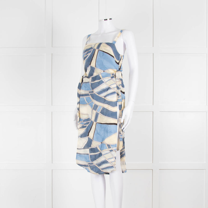 Cult Gaia Blue Wave Este Tunic Top Tie Sides