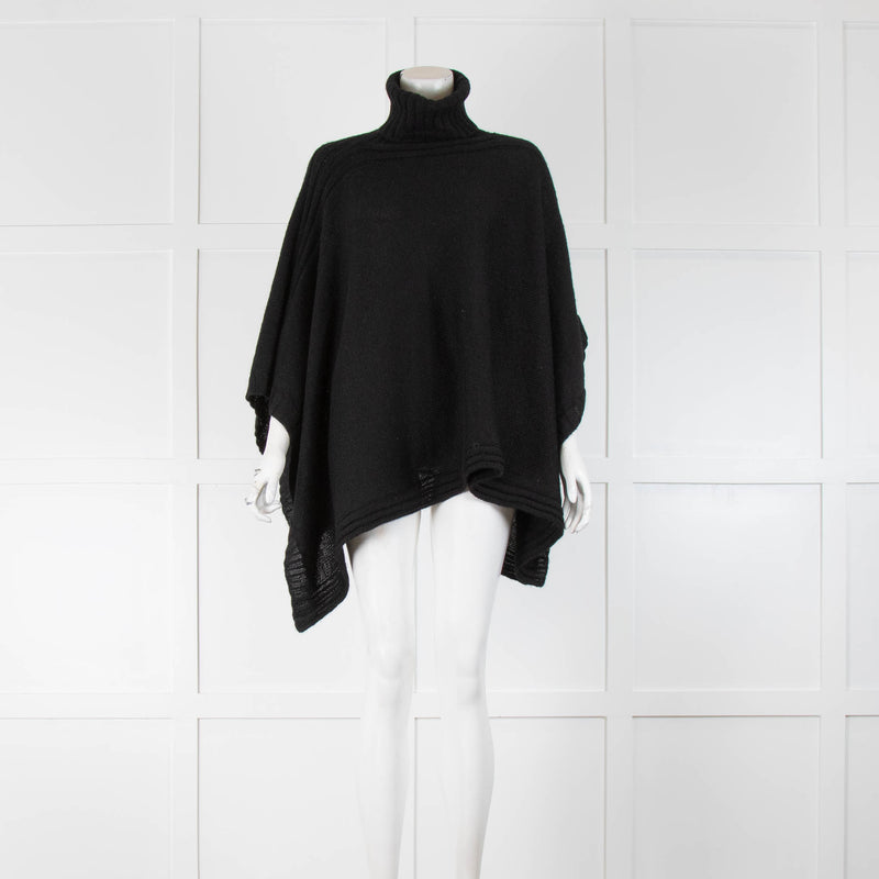 Joseph Alpaca Black Poncho