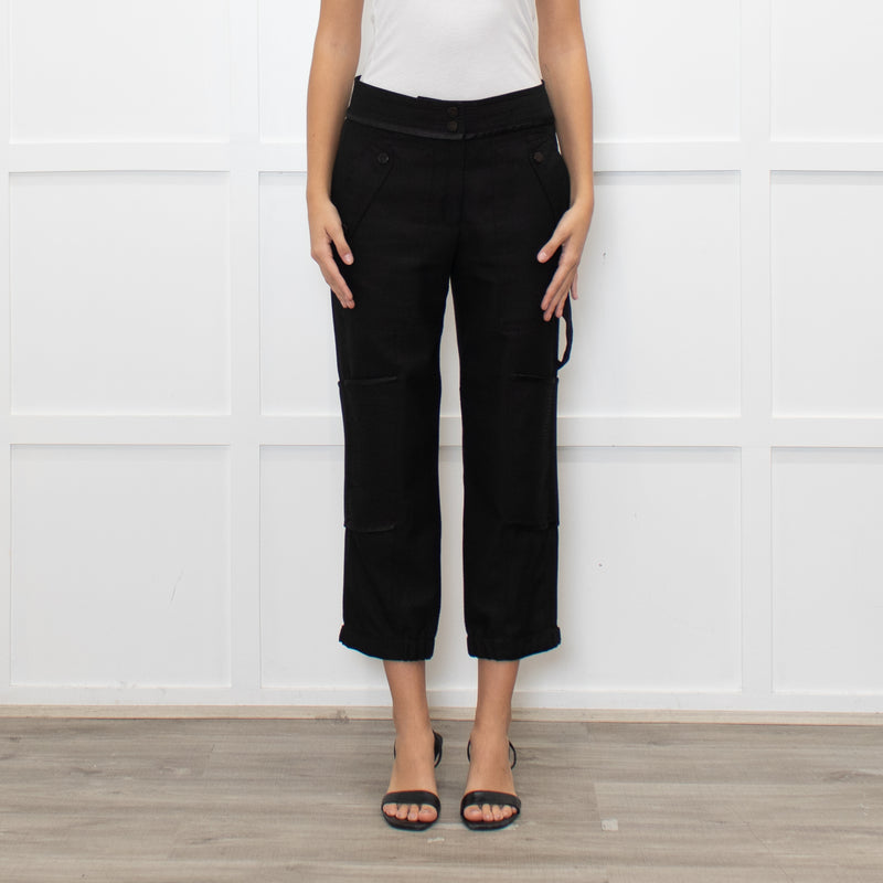 Me + Em Black Button Detail Trousers