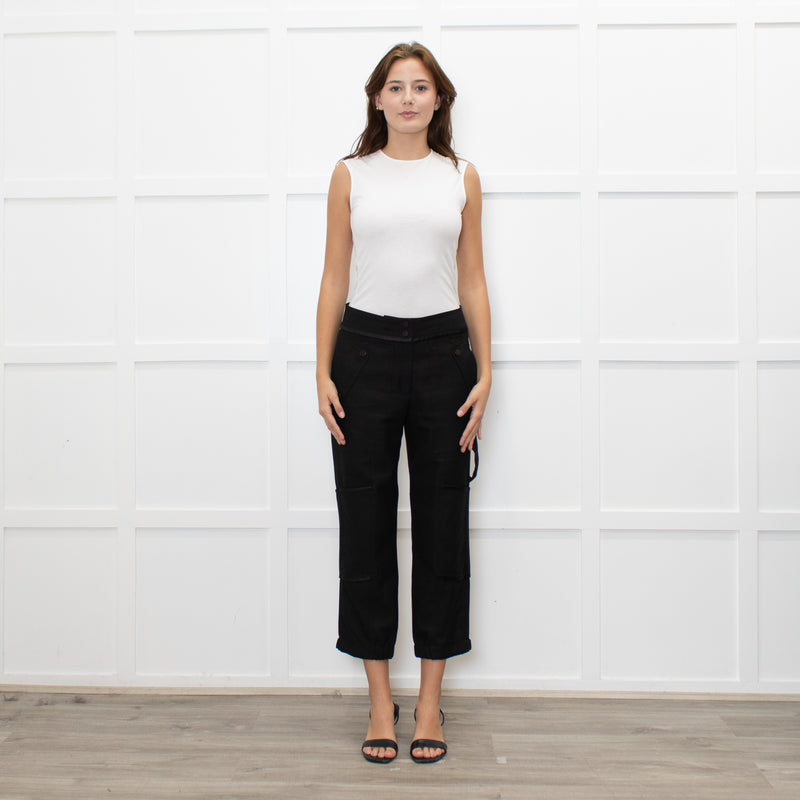 Me + Em Black Button Detail Trousers