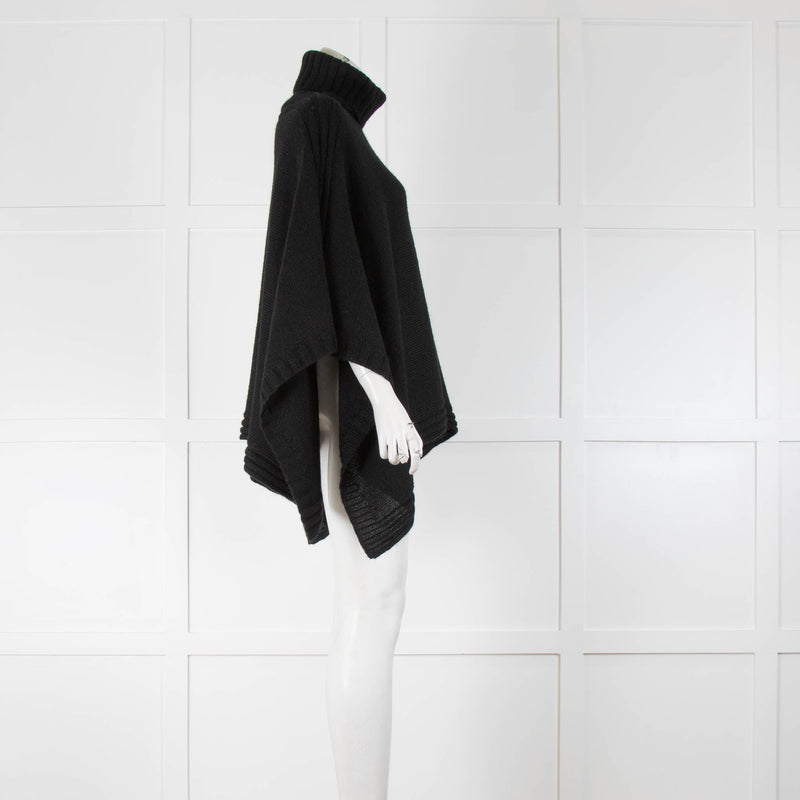 Joseph Alpaca Black Poncho