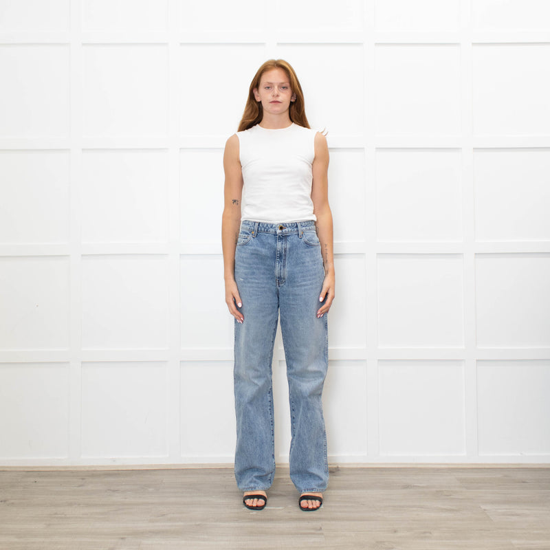 Khaite Blue Denim Danielle Straight Leg Jeans