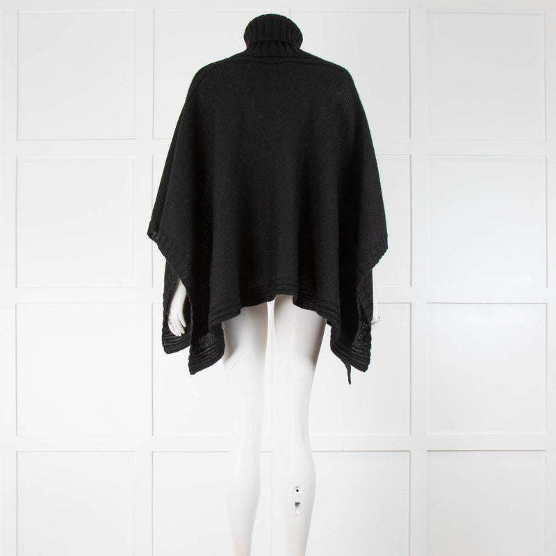 Joseph Alpaca Black Poncho
