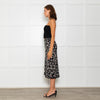 Velvet Black Skirt With Green And Cream Animal Print