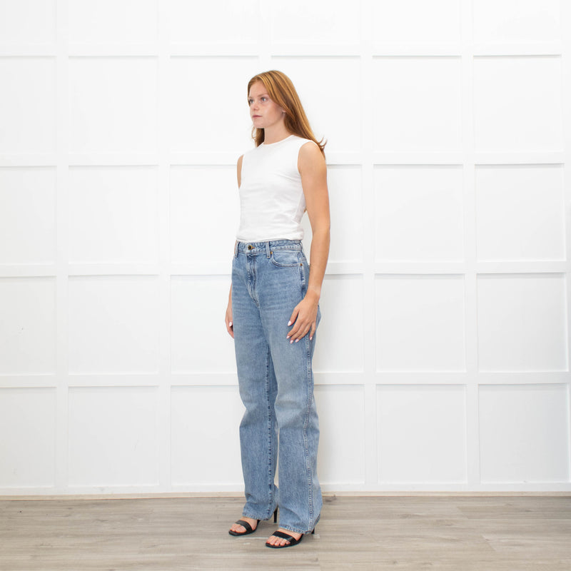 Khaite Blue Denim Danielle Straight Leg Jeans