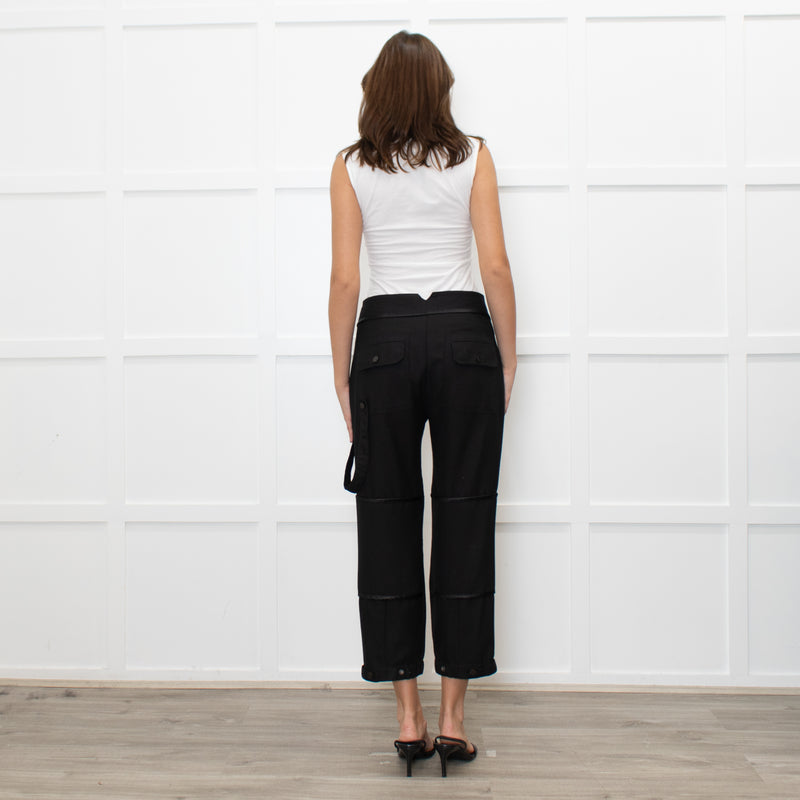 Me + Em Black Button Detail Trousers