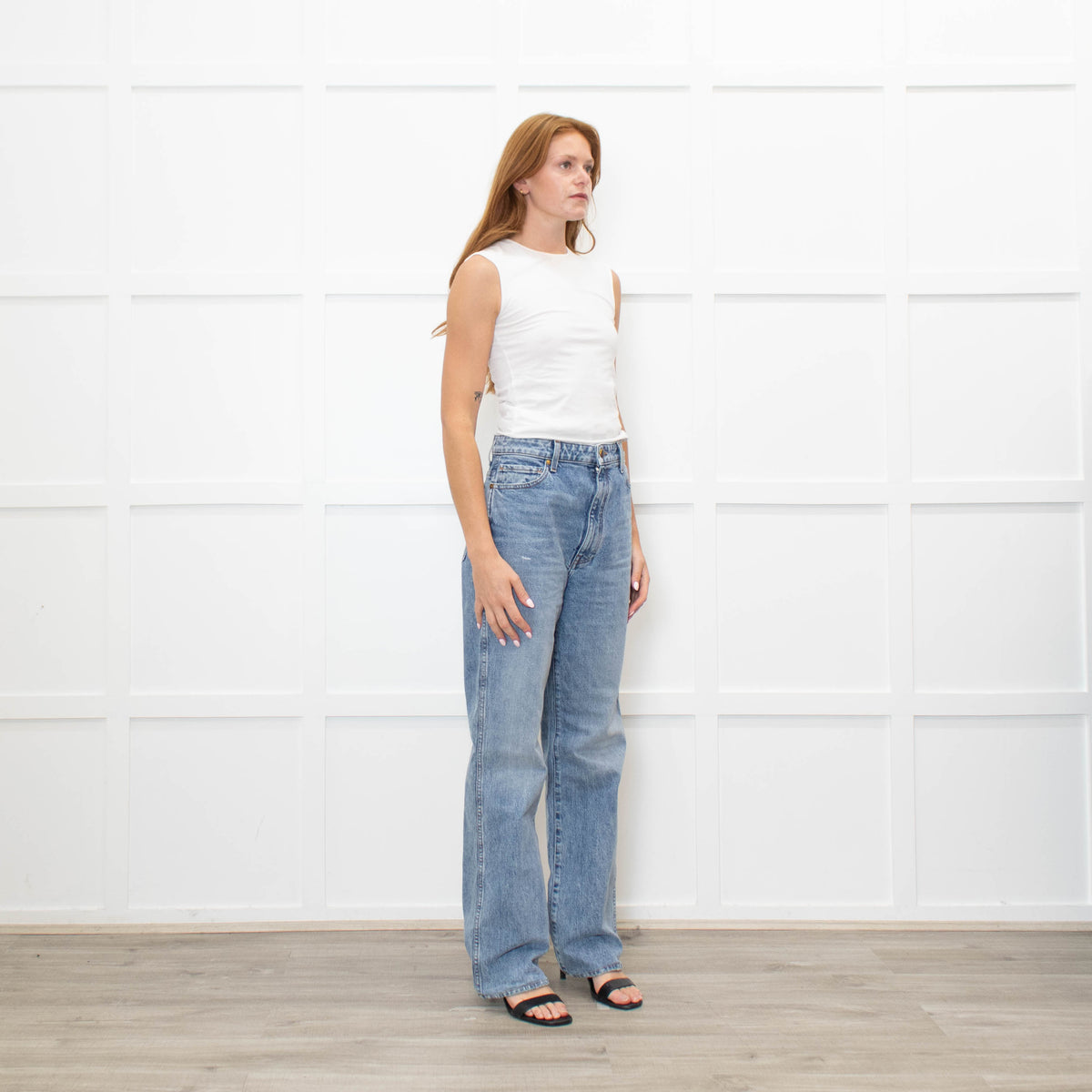 Khaite Blue Denim Danielle Straight Leg Jeans