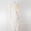 Scarlett Poppies Cream Cotton Broidery Puff Sleeve Maxi Dress