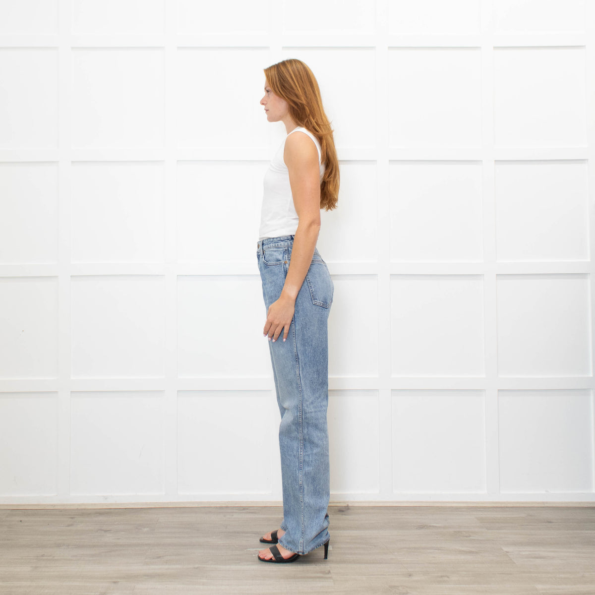 Khaite Blue Denim Danielle Straight Leg Jeans