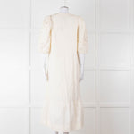 Scarlett Poppies Cream Cotton Broidery Puff Sleeve Maxi Dress