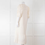 Scarlett Poppies Cream Cotton Broidery Puff Sleeve Maxi Dress