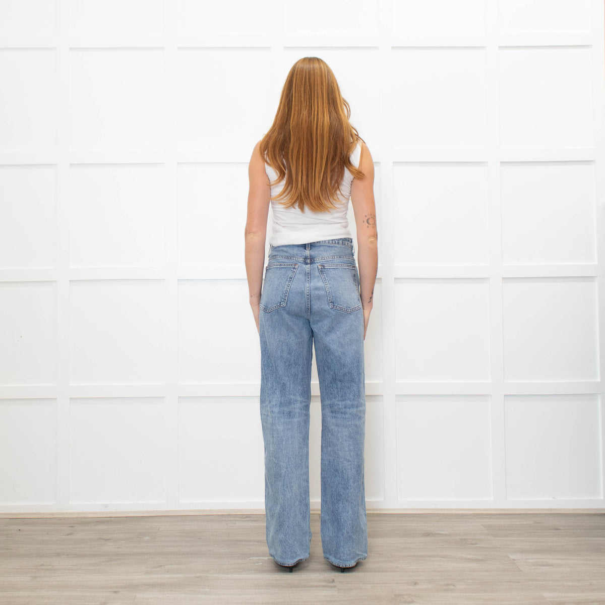 Khaite Blue Denim Danielle Straight Leg Jeans