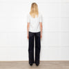 Weekend Max Mara White Top With Embroidered Front & Short Sleeves