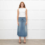 Ba & Sh Light Blue Denim  A-Line Skirt