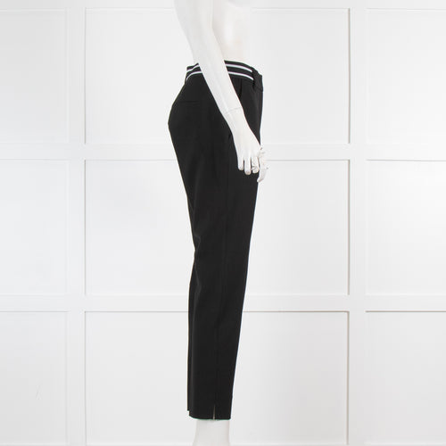 Marccain Black Pin Stripe White Trim Waist Trousers
