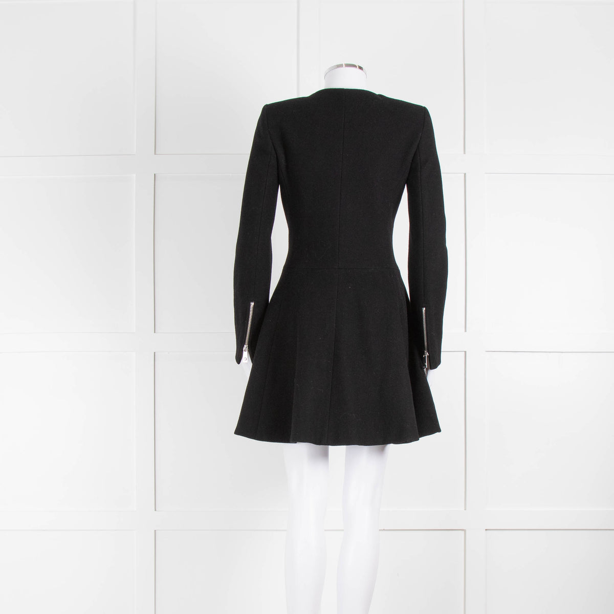 Pinko Black Fit And Flare Zip Coat
