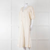 Scarlett Poppies Cream Cotton Broidery Puff Sleeve Maxi Dress