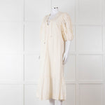 Scarlett Poppies Cream Cotton Broidery Puff Sleeve Maxi Dress