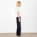 Weekend Max Mara White Top With Embroidered Front & Short Sleeves