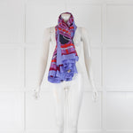 Hermes Twill Plume Purple Tones Silk 140 Shawl