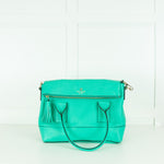 Kate Spade Turquoise Green Leather Multiway Tote Bag