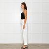 Me + Em White Tailored Trousers With Gross Grain Side Ribbon