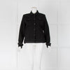 7 For All Mankind Black Denim Jacket With Frill Hem & Cuffs