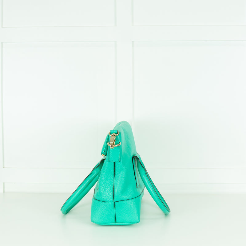 Kate Spade Turquoise Green Leather Multiway Tote Bag