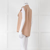 Alexander McQueen Beige Silk V Front Buttoned Up Sleeveless Top