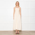 DISSH Catania Cream Linen Strapless Dress