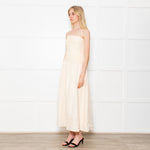 DISSH Catania Cream Linen Strapless Dress