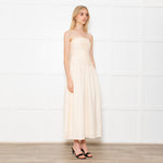 DISSH Catania Cream Linen Strapless Dress