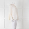 Fendi Cream Neck Tie Long Sleeve Top