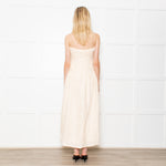 DISSH Catania Cream Linen Strapless Dress
