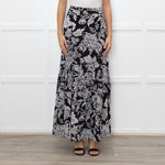 Ridley Black White Floral Maxi Skirt
