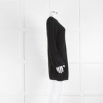 Equipment Black V Neck Wide Sleeve Cashmere Jumper Dress
