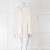 Fendi Cream Neck Tie Long Sleeve Top
