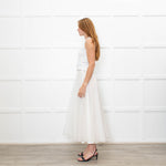 Christian Dior Cream Silk Polka Embroidered Maxi Skirt