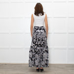 Ridley Black White Floral Maxi Skirt