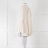 Fendi Cream Neck Tie Long Sleeve Top