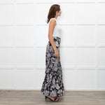 Ridley Black White Floral Maxi Skirt
